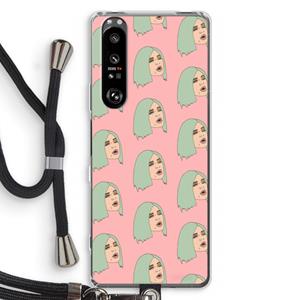 CaseCompany King Kylie: Sony Xperia 1 III Transparant Hoesje met koord