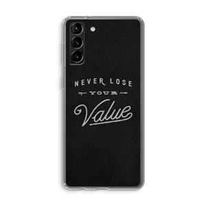 CaseCompany Never lose your value: Samsung Galaxy S21 Plus Transparant Hoesje