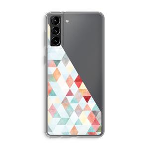 CaseCompany Gekleurde driehoekjes pastel: Samsung Galaxy S21 Plus Transparant Hoesje