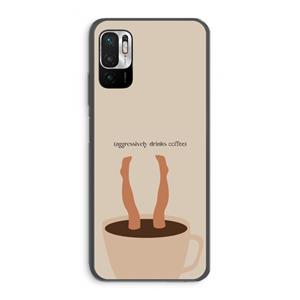 CaseCompany Aggressively drinks coffee: Xiaomi Redmi Note 10 5G Transparant Hoesje