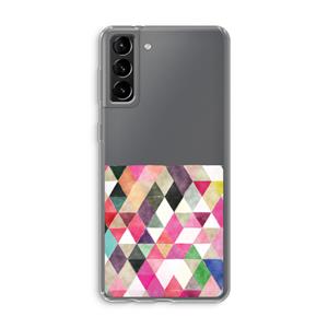 CaseCompany Gekleurde driehoekjes: Samsung Galaxy S21 Plus Transparant Hoesje