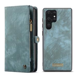 Caseme Vintage 2 in 1 portemonnee hoes - Samsung Galaxy S22 Ultra - Blauw