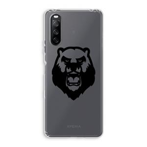 CaseCompany Angry Bear (black): Sony Xperia 10 III Transparant Hoesje