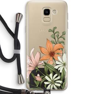 CaseCompany Floral bouquet: Samsung Galaxy J6 (2018) Transparant Hoesje met koord