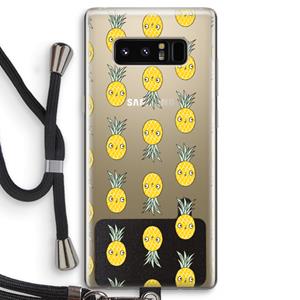 CaseCompany Ananas: Samsung Galaxy Note 8 Transparant Hoesje met koord