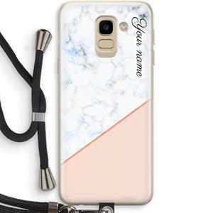CaseCompany Marmer in stijl: Samsung Galaxy J6 (2018) Transparant Hoesje met koord