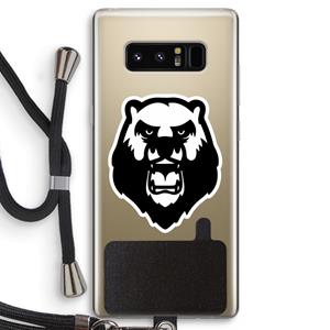 CaseCompany Angry Bear (white): Samsung Galaxy Note 8 Transparant Hoesje met koord