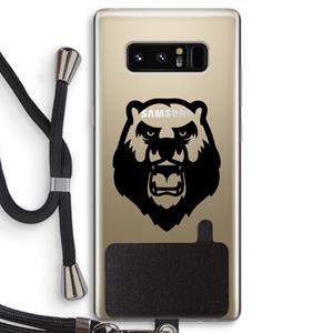 CaseCompany Angry Bear (black): Samsung Galaxy Note 8 Transparant Hoesje met koord