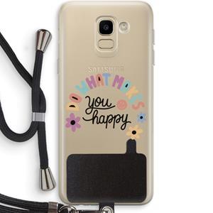 CaseCompany Happy days: Samsung Galaxy J6 (2018) Transparant Hoesje met koord