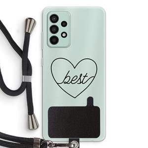 CaseCompany Best heart black: Samsung Galaxy A52s 5G Transparant Hoesje met koord