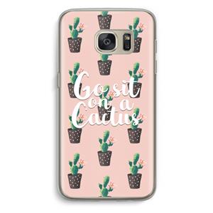 CaseCompany Cactus quote: Samsung Galaxy S7 Transparant Hoesje