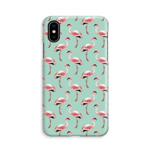 CaseCompany Flamingoprint groen: iPhone X Volledig Geprint Hoesje