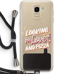 CaseCompany Pizza is the answer: Samsung Galaxy J6 (2018) Transparant Hoesje met koord