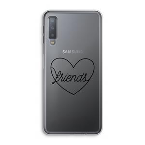 CaseCompany Friends heart black: Samsung Galaxy A7 (2018) Transparant Hoesje