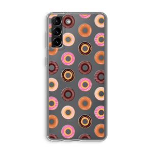 CaseCompany Donuts: Samsung Galaxy S21 Plus Transparant Hoesje