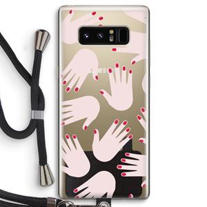 CaseCompany Hands pink: Samsung Galaxy Note 8 Transparant Hoesje met koord