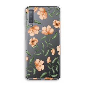 CaseCompany Peachy flowers: Samsung Galaxy A7 (2018) Transparant Hoesje