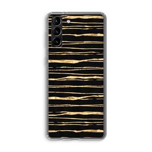 CaseCompany Gouden strepen: Samsung Galaxy S21 Plus Transparant Hoesje