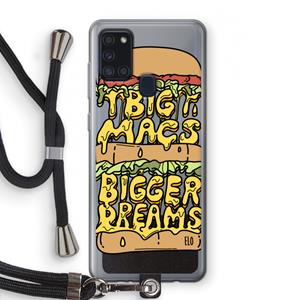 CaseCompany Big Macs Bigger Dreams: Samsung Galaxy A21s Transparant Hoesje met koord