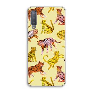 CaseCompany Cute Tigers and Leopards: Samsung Galaxy A7 (2018) Transparant Hoesje