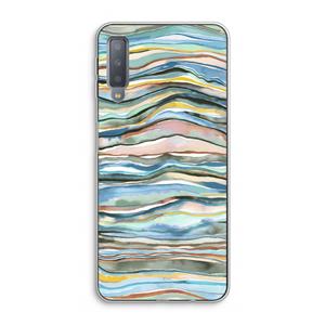 CaseCompany Watercolor Agate: Samsung Galaxy A7 (2018) Transparant Hoesje