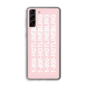 CaseCompany Hotline bling pink: Samsung Galaxy S21 Plus Transparant Hoesje