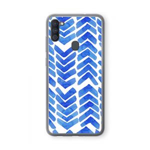 CaseCompany Blauwe pijlen: Samsung Galaxy A11 Transparant Hoesje