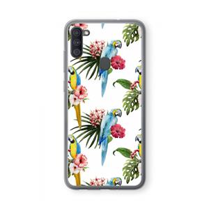 CaseCompany Kleurrijke papegaaien: Samsung Galaxy A11 Transparant Hoesje