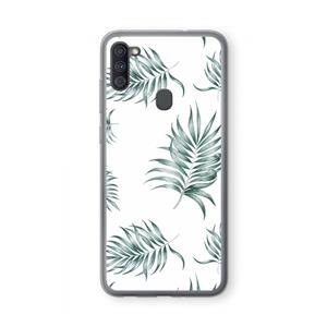CaseCompany Simple leaves: Samsung Galaxy A11 Transparant Hoesje