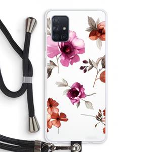 CaseCompany Geschilderde bloemen: Samsung Galaxy A71 Transparant Hoesje met koord