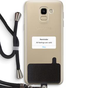 CaseCompany Reminder: Samsung Galaxy J6 (2018) Transparant Hoesje met koord