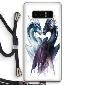 CaseCompany Yin Yang Dragons: Samsung Galaxy Note 8 Transparant Hoesje met koord