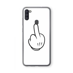 CaseCompany Middle finger white: Samsung Galaxy A11 Transparant Hoesje