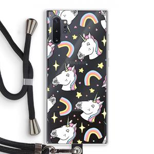 CaseCompany Rainbow Unicorn: Samsung Galaxy Note 10 Plus Transparant Hoesje met koord