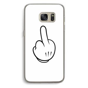 CaseCompany Middle finger white: Samsung Galaxy S7 Transparant Hoesje