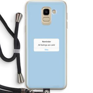 CaseCompany Reminder: Samsung Galaxy J6 (2018) Transparant Hoesje met koord