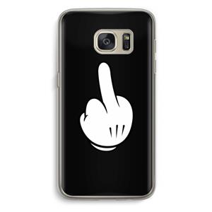 CaseCompany Middle finger black: Samsung Galaxy S7 Transparant Hoesje