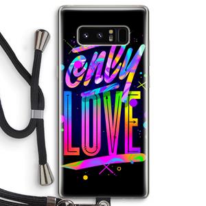 CaseCompany Only Love: Samsung Galaxy Note 8 Transparant Hoesje met koord