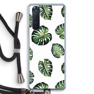 CaseCompany Tropische bladeren: Sony Xperia 5 II Transparant Hoesje met koord