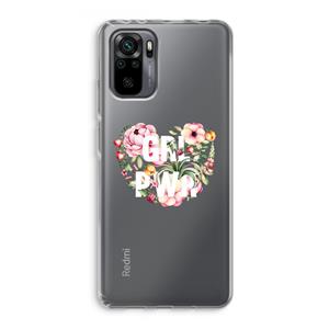 CaseCompany GRL PWR Flower: Xiaomi Redmi Note 10 Pro Transparant Hoesje