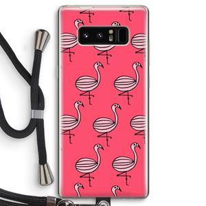 CaseCompany Flamingo: Samsung Galaxy Note 8 Transparant Hoesje met koord