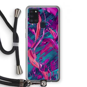 CaseCompany Pink Clouds: Samsung Galaxy A21s Transparant Hoesje met koord