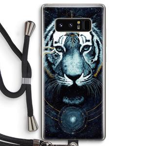 CaseCompany Darkness Tiger: Samsung Galaxy Note 8 Transparant Hoesje met koord