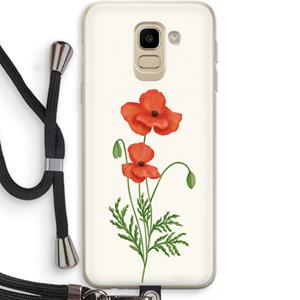 CaseCompany Red poppy: Samsung Galaxy J6 (2018) Transparant Hoesje met koord
