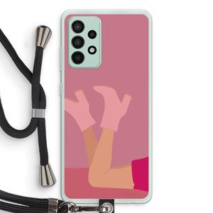 CaseCompany Pink boots: Samsung Galaxy A52s 5G Transparant Hoesje met koord