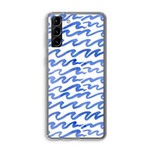 CaseCompany Blauwe golven: Samsung Galaxy S21 Plus Transparant Hoesje