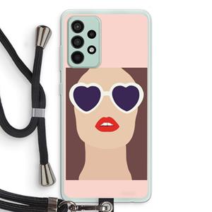 CaseCompany Red lips: Samsung Galaxy A52s 5G Transparant Hoesje met koord