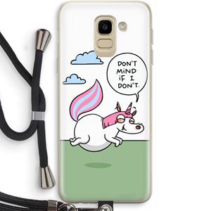 CaseCompany Unicorn: Samsung Galaxy J6 (2018) Transparant Hoesje met koord