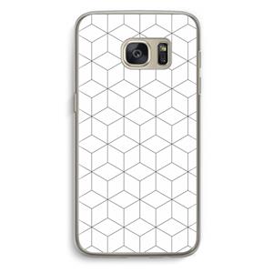CaseCompany Zwart-witte kubussen: Samsung Galaxy S7 Transparant Hoesje