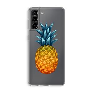CaseCompany Grote ananas: Samsung Galaxy S21 Plus Transparant Hoesje